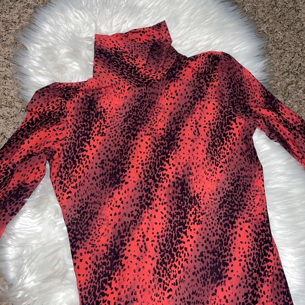 Commando Red Seamless Animal Print Thong Bodysuit - Picture 4 of 8